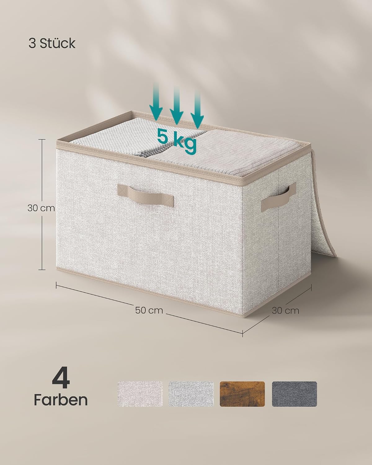 Thumbnail 5 de SONGMICS Aufbewahrungsbox 3er Set 30 Liter