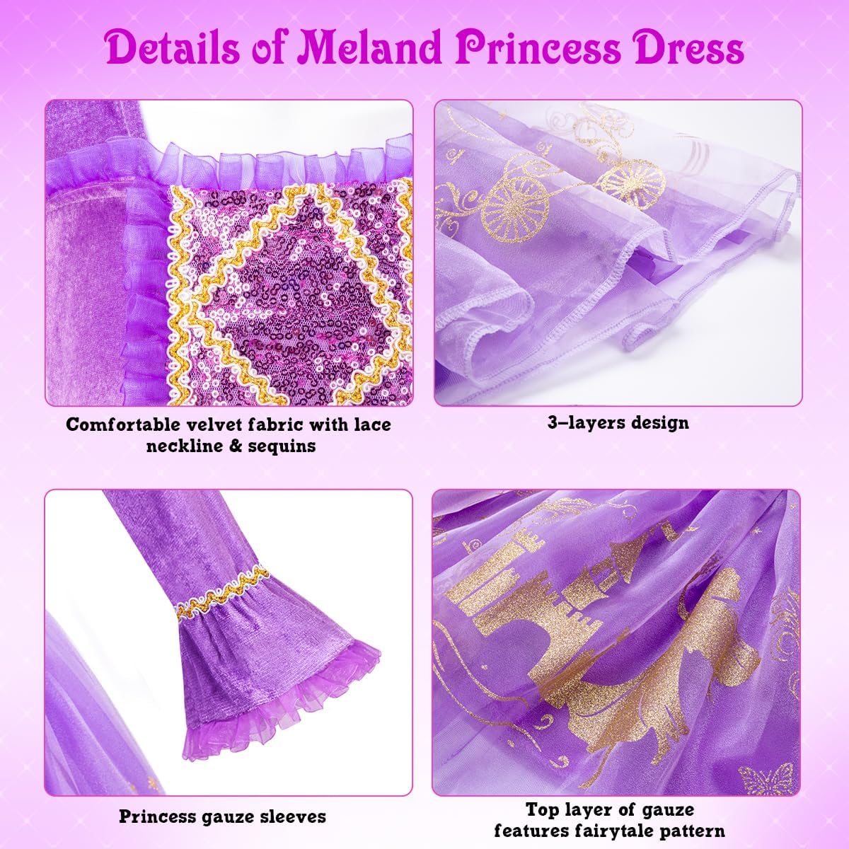 Thumbnail 1 de MELAND Purple Princess Dress Up for Girls