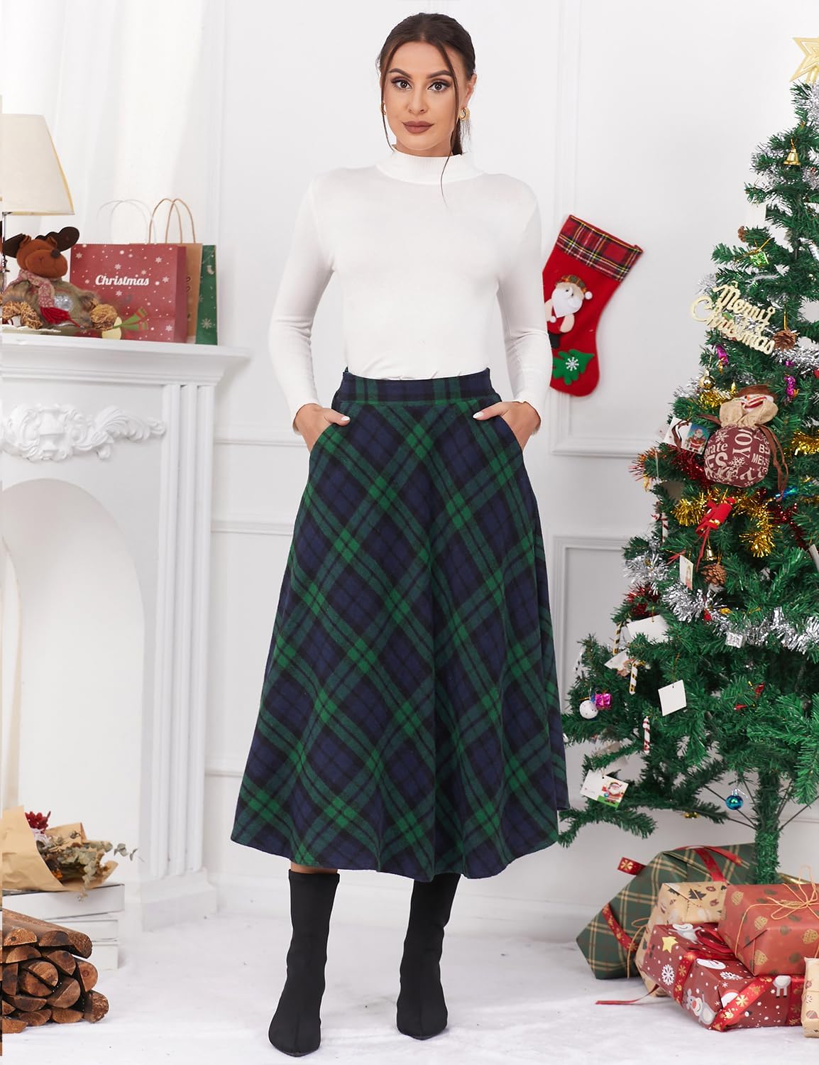 Detalle de IDEALSANXUN Women's Wool Skirt
