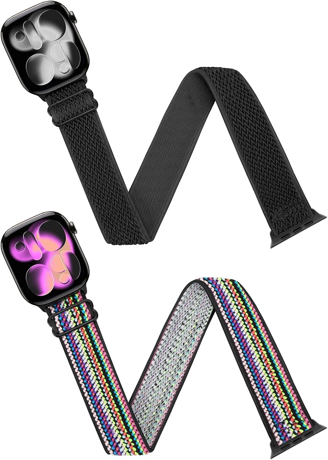 Detalle 2 de WNIPH Elastic Arm/Ankle/Bicep Straps for Apple Watch (44–49mm) – 2-Pack Nylon Stretch Straps