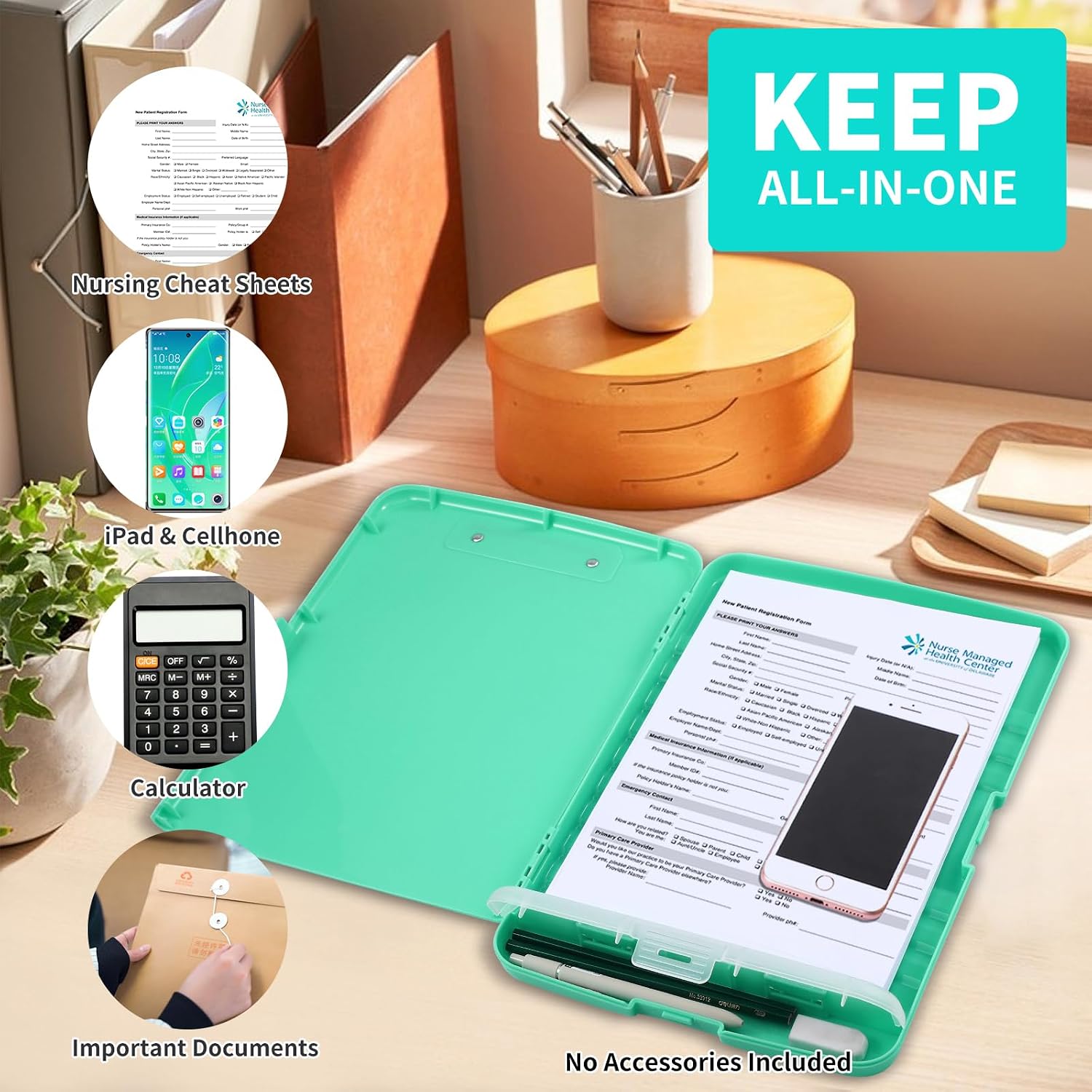 Thumbnail 4 de DMFLY Clipboard with Storage (A4) with Pen Holder and Low-Profile Metal Clip
