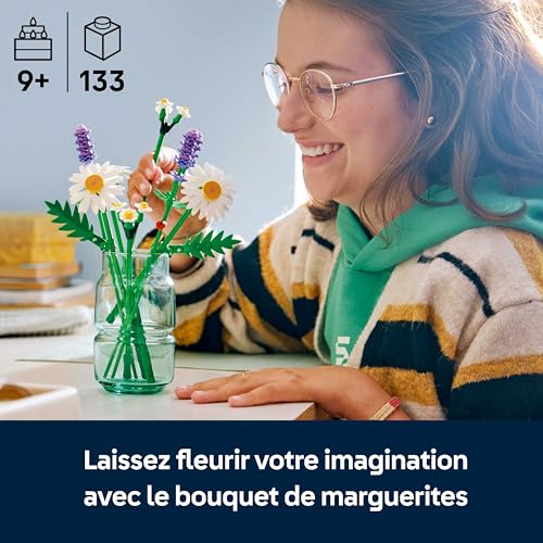 Detalle de LEGO Botanicals Marguerites – Bouquet de Fleurs Artificielles (11508) pour 9 ans et plus