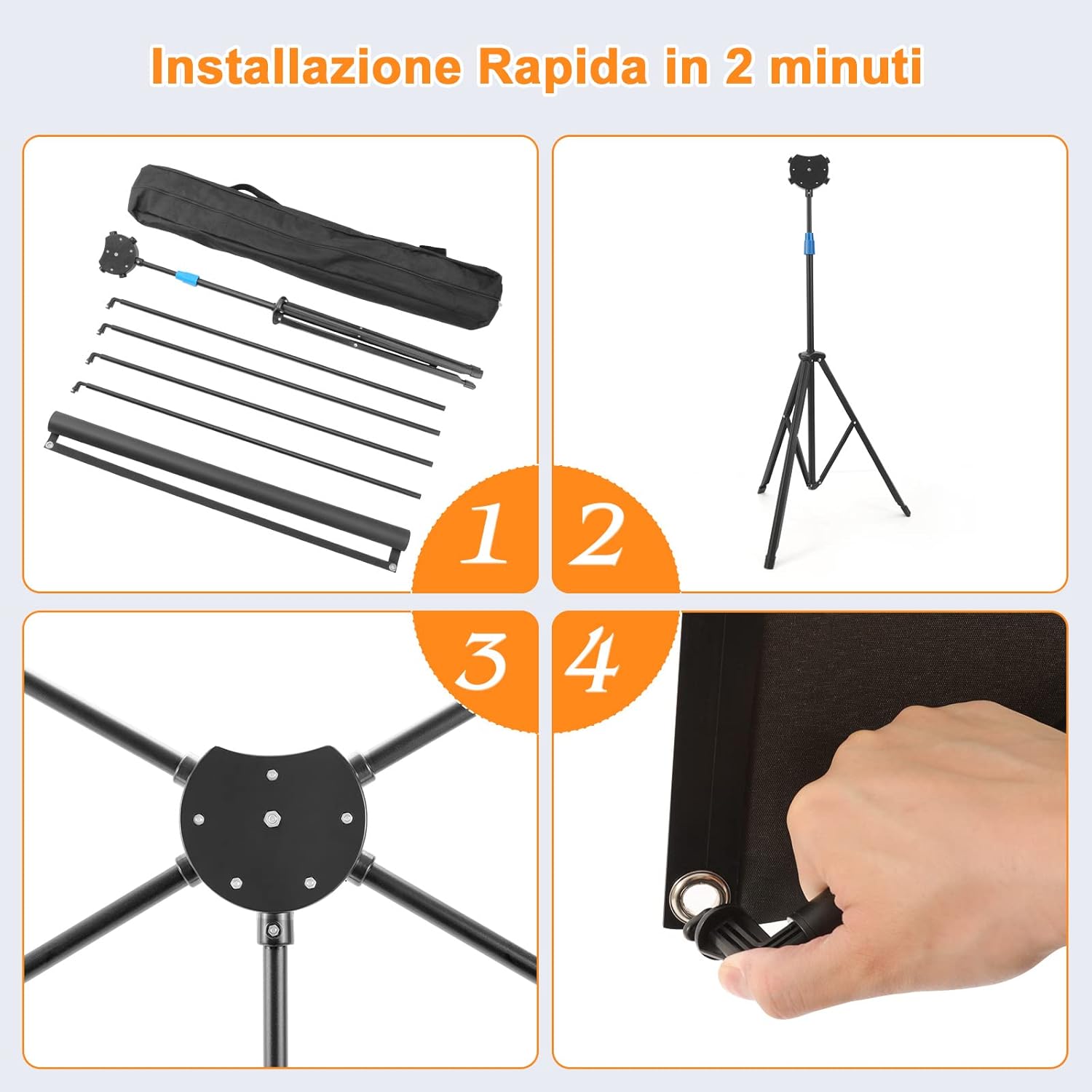 Detalle de VISULAPEX schermo per proiettore 80" 16:9 con supporto da treppiede