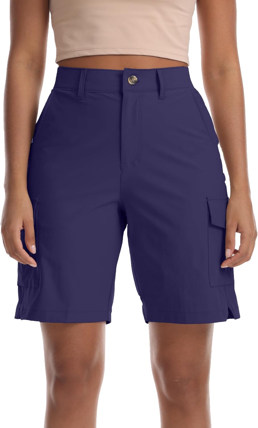 Detalle de Yoglegins Women's 8-Inch Cargo Hiking Shorts with 5 Pockets