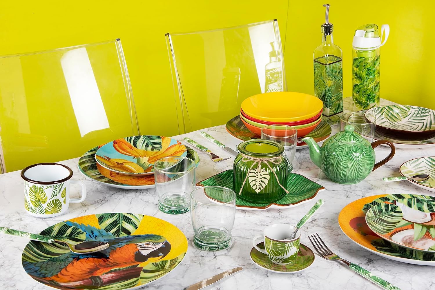 Thumbnail 3 de Excelsa Foliage Plato para servir hojas cerámica verde 🍃