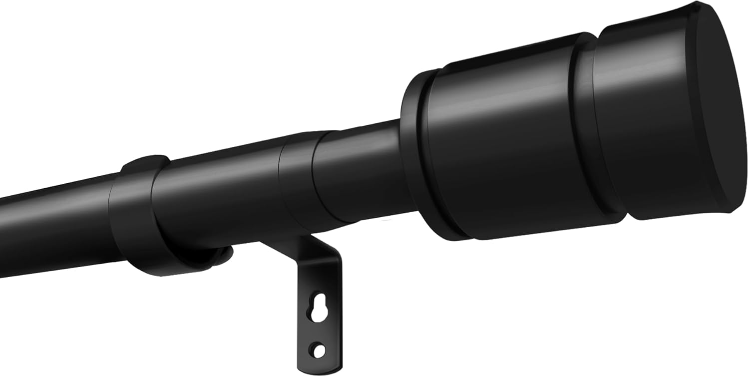 Matte Black Curtain Poles 70–335cm adjustable rod