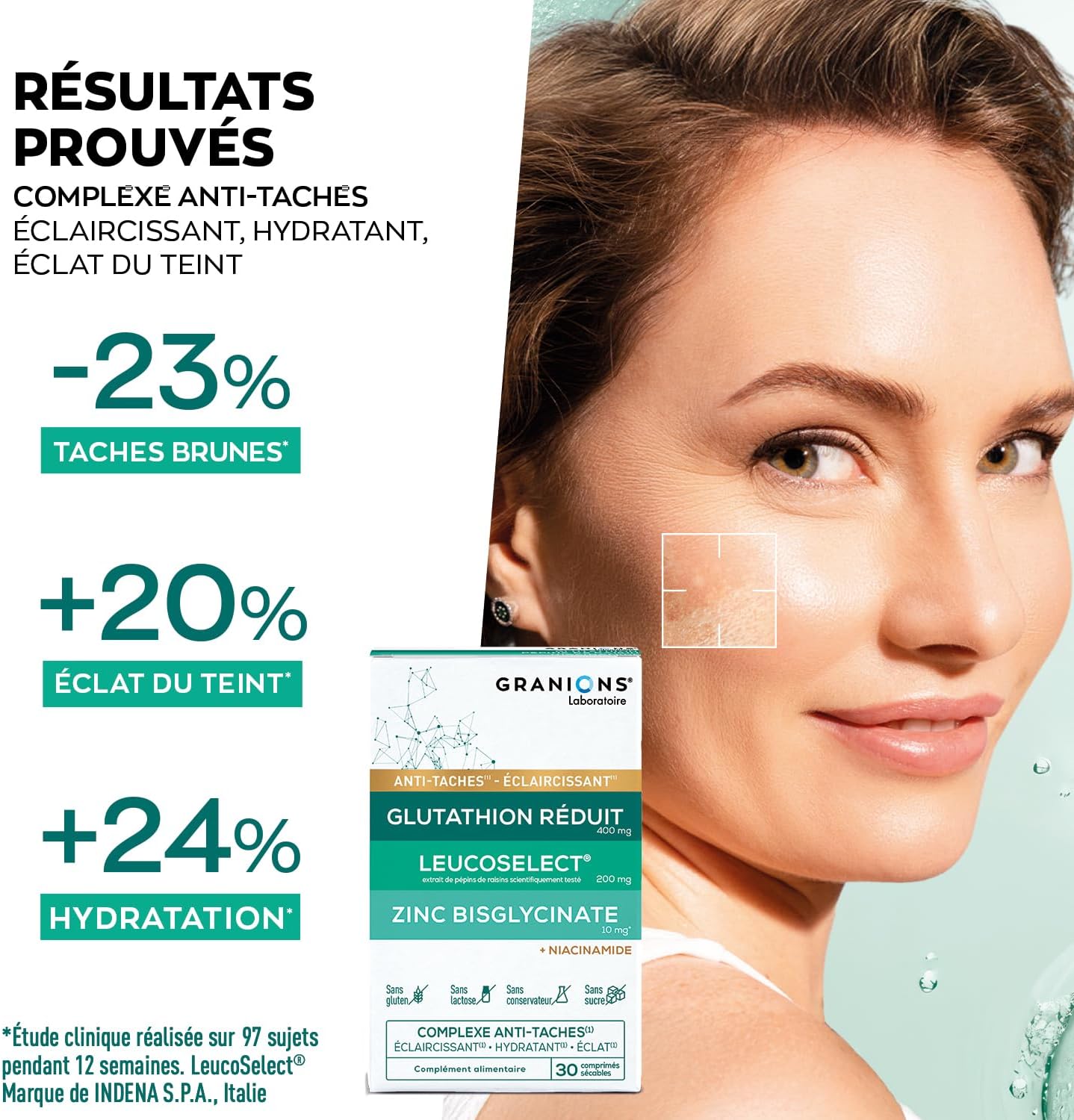 Thumbnail 6 de GRANIONS - Complexe Anti-Tache Visage : Glutathion, Vitamine C, Zinc bisglycinate, Selenium et Niacinamide