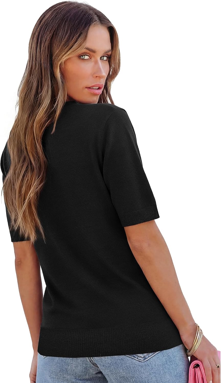 Thumbnail 4 de RUMIA Short Sleeve Sweater for Women: Lightweight, Dressy-Casual Work Top