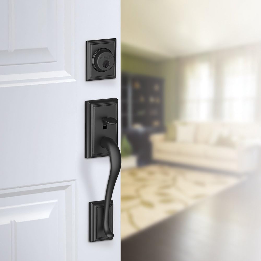 Detalle 2 de Schlage F58 ADD 622 – zewnętrzna klamka z zasuwą, czarny mat