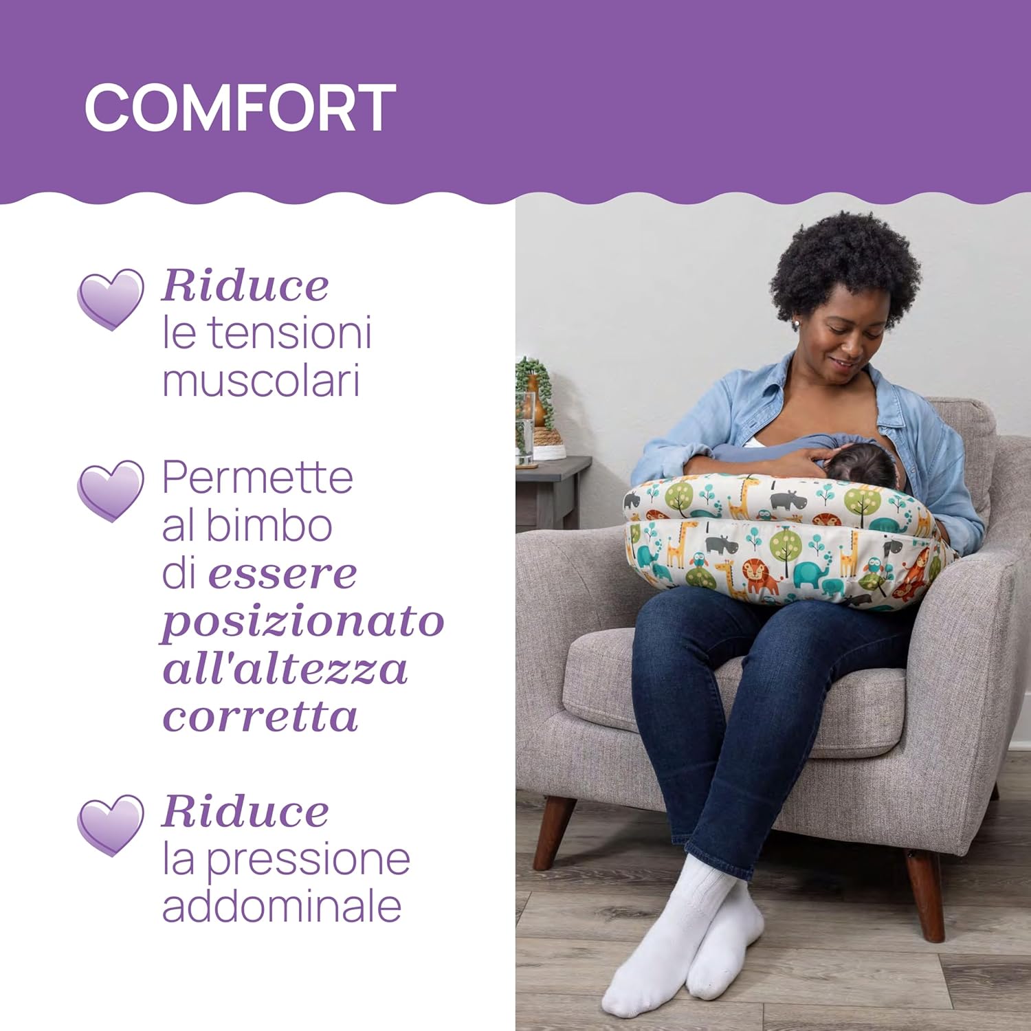 Detalle de Boppy Cuscino Allattamento Deluxe: supporto ergonomico per mamma e neonato