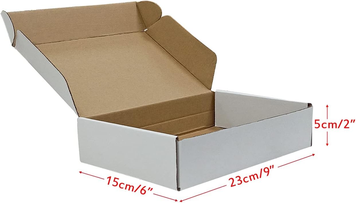 Detalle 2 de Small White Corrugated Shipping Boxes (25 Pack) 229x153x51 mm