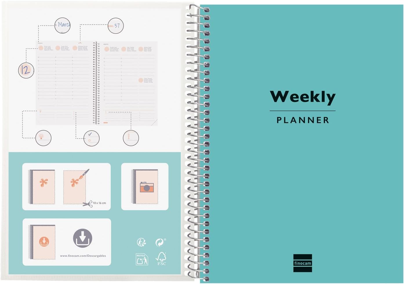 Detalle de finocam - Agenda Mytime Settimana Layout Verticale Internazionale senza data