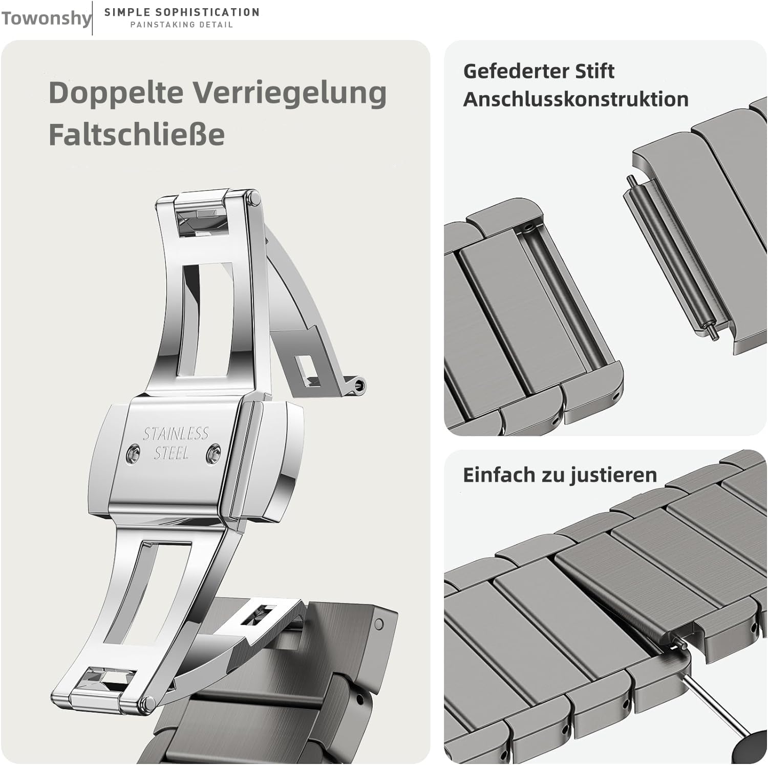 Detalle de Cinturino titan per Apple Watch Ultra in acciaio