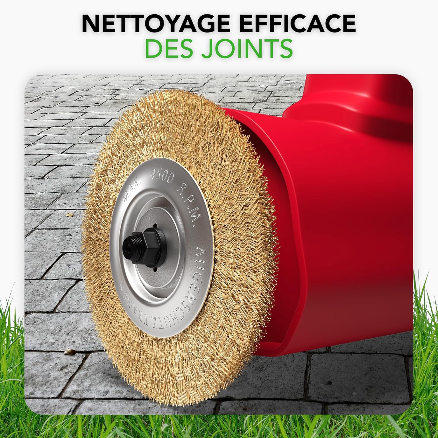 Detalle de GARLINGO Brosse à joints de rechange compatible (largeur 10 mm) pour brosses à joints Einhell BG-EG 1410, GC-EG 1410, GC-CC 18 Li