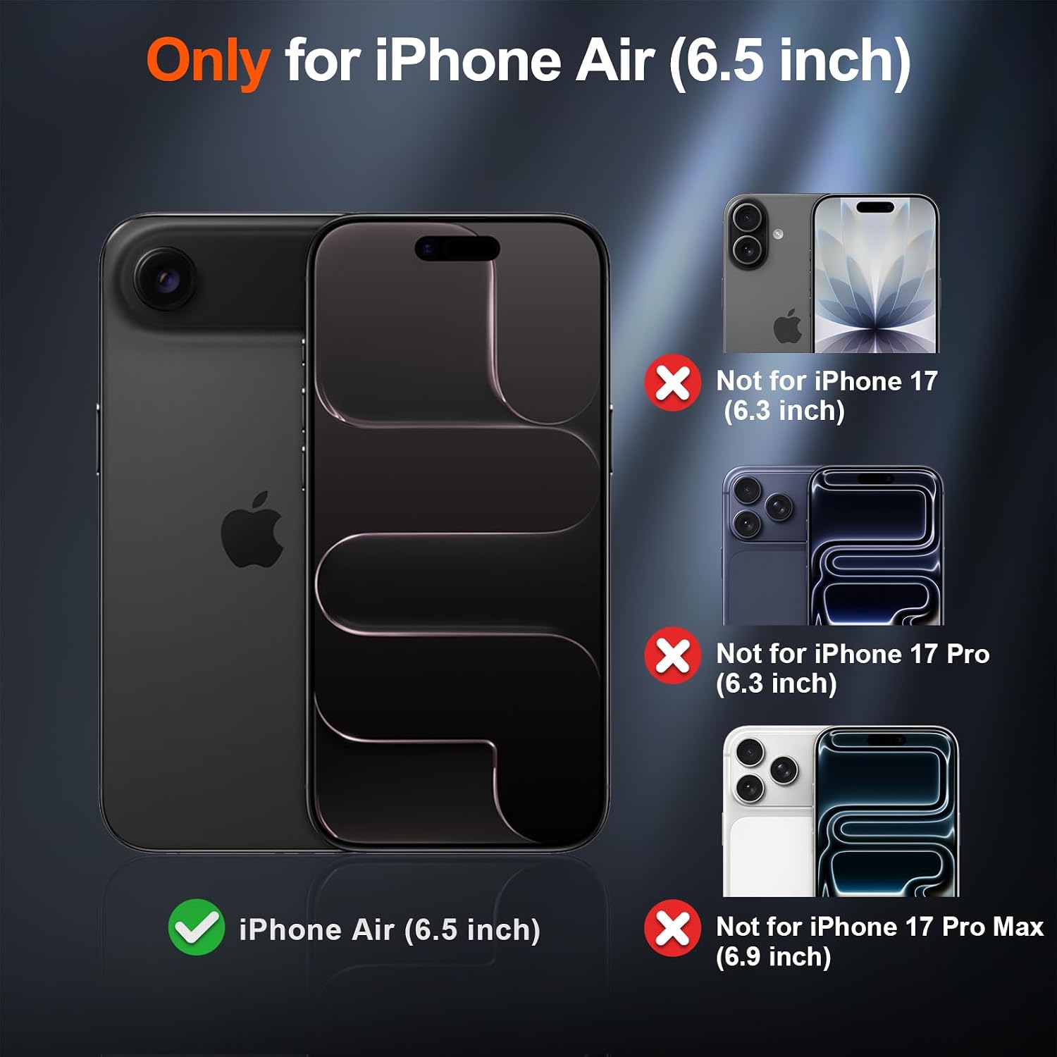 Detalle de SUPFINE for Air Case iPhone Air Case, Black TPU, MagSafe Compatible