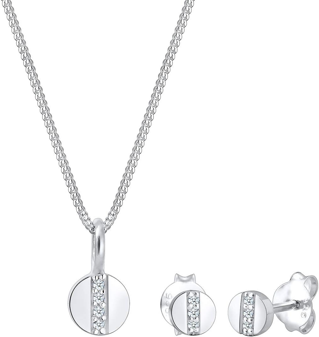Detalle de Elli DIAMONDS Schmuckset Kreis Geo Diamant 0,05 ct
