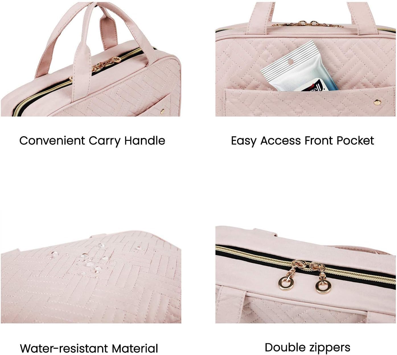 Thumbnail 5 de BAGSMART Toiletry Bag Travel Bag with Hanging Hook (Medium, Light Pink)