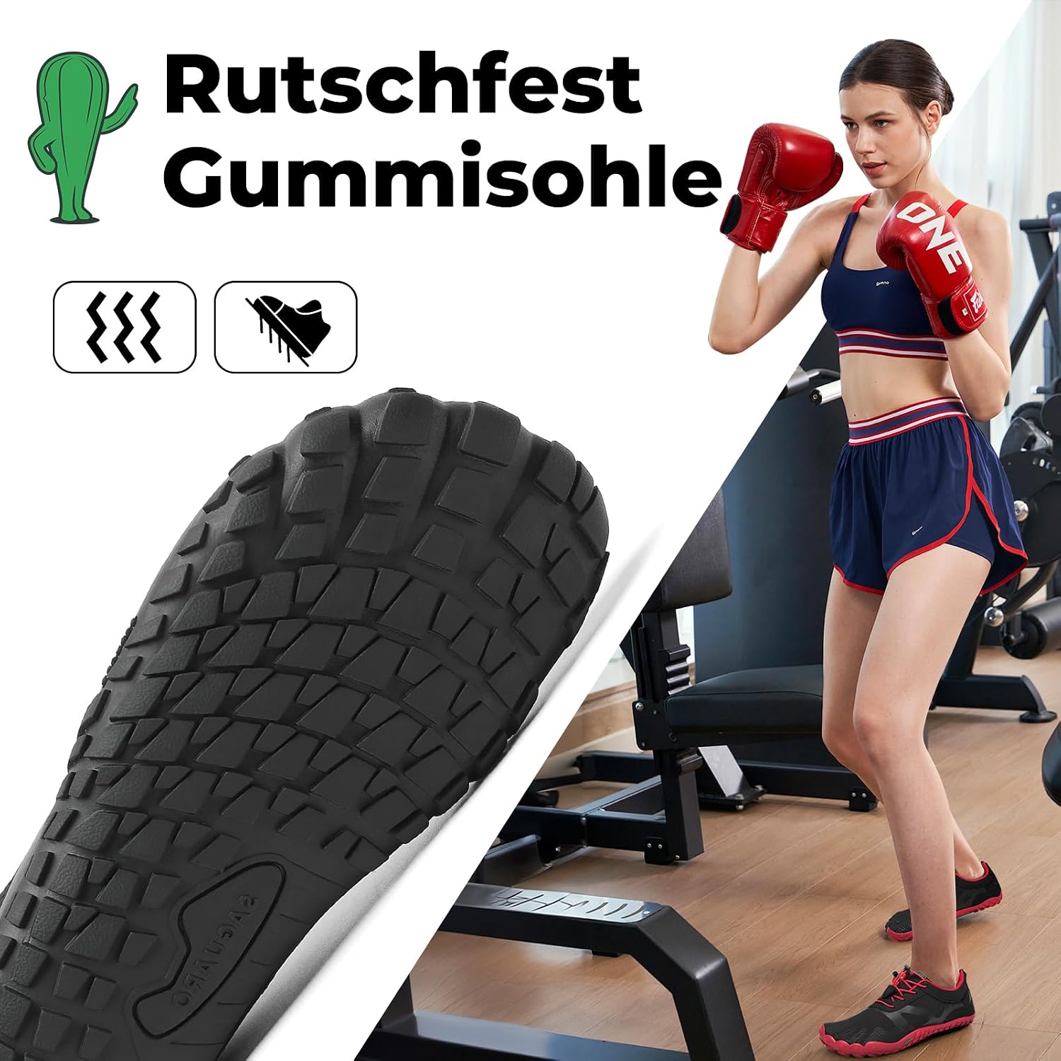 Detalle 2 de SAGUARO Unisex Barfußschuhe für Outdoor-Trail & Zehenschuhe mit Zero-Drop Sohle, Gr. 36–48