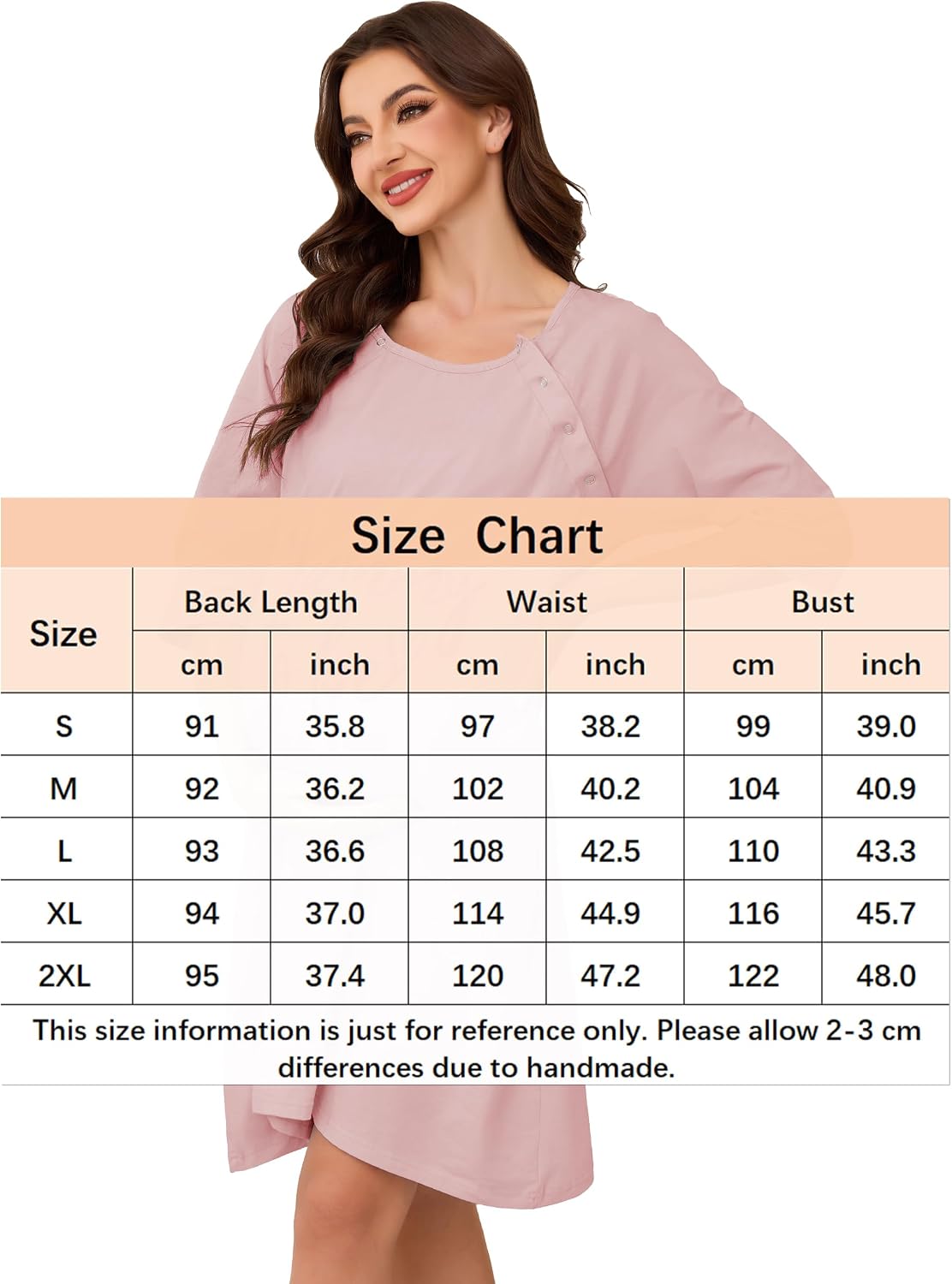 Thumbnail 5 de Vlazom Women 3 in 1 Cotton Nursing/Delivery/Labour/Maternity Nightgown