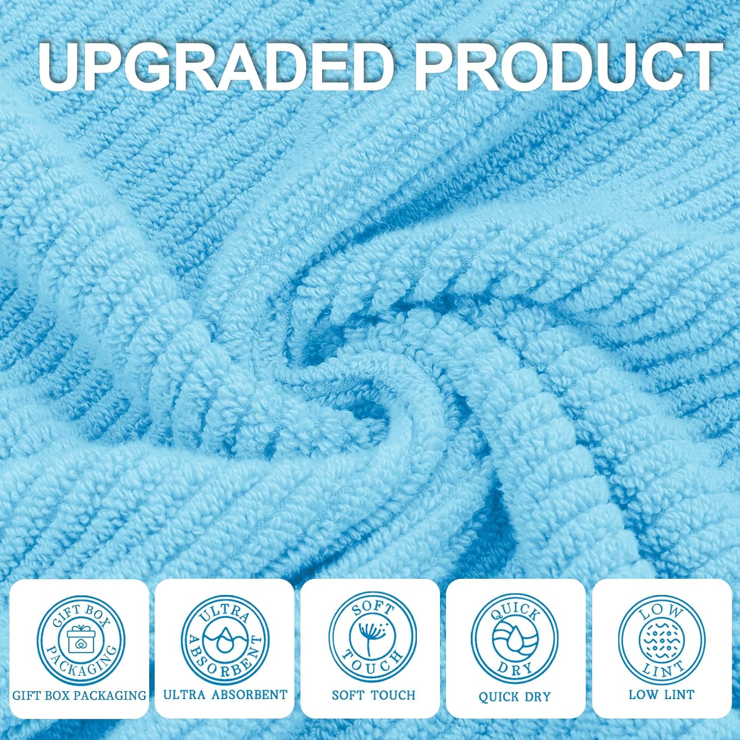 Detalle 2 de VOOVA & MOVAS Blue Washcloths 6PC Large 13" x 13"