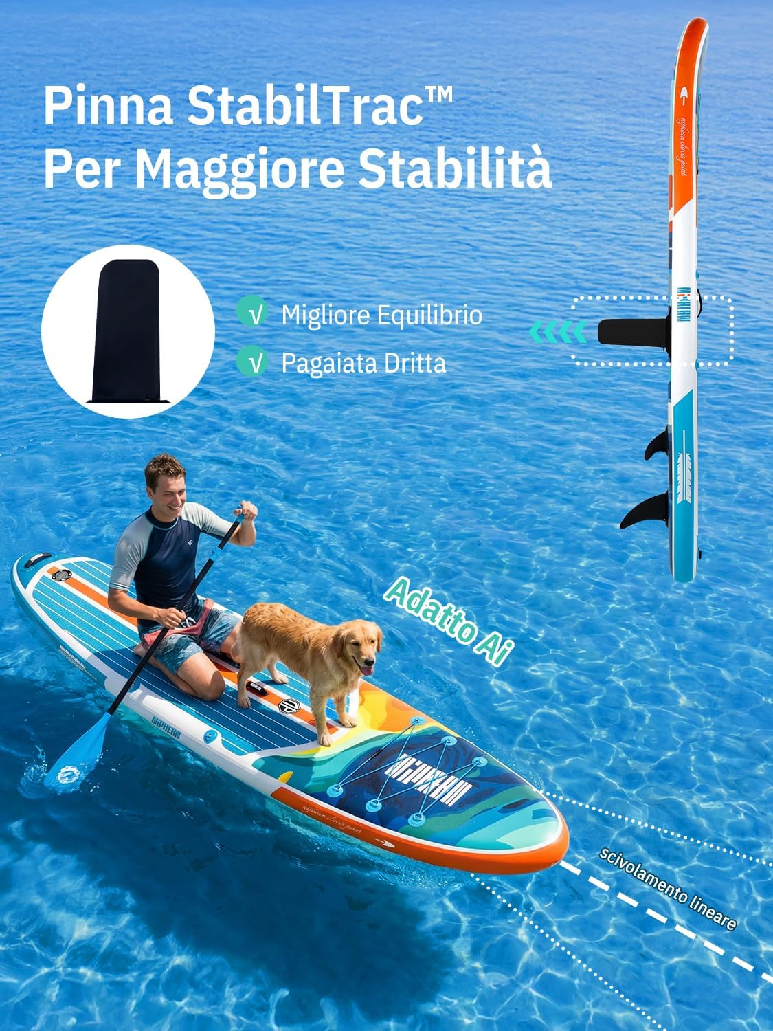 Thumbnail 4 de Niphean SUP Gonfiabile Adulti con Tutti gli Accessori – Tavola da Stand Up Paddle 320 cm