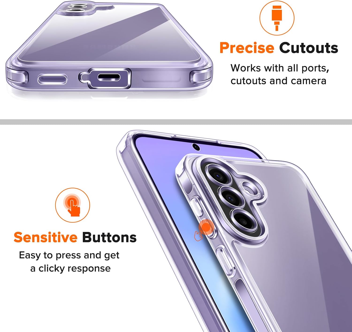 Thumbnail 4 de iVoler Cover Trasparente per Samsung Galaxy A57 5G + 2x Pellicola in Vetro Temperato – Protezione Militare e Anti-ingiallimento