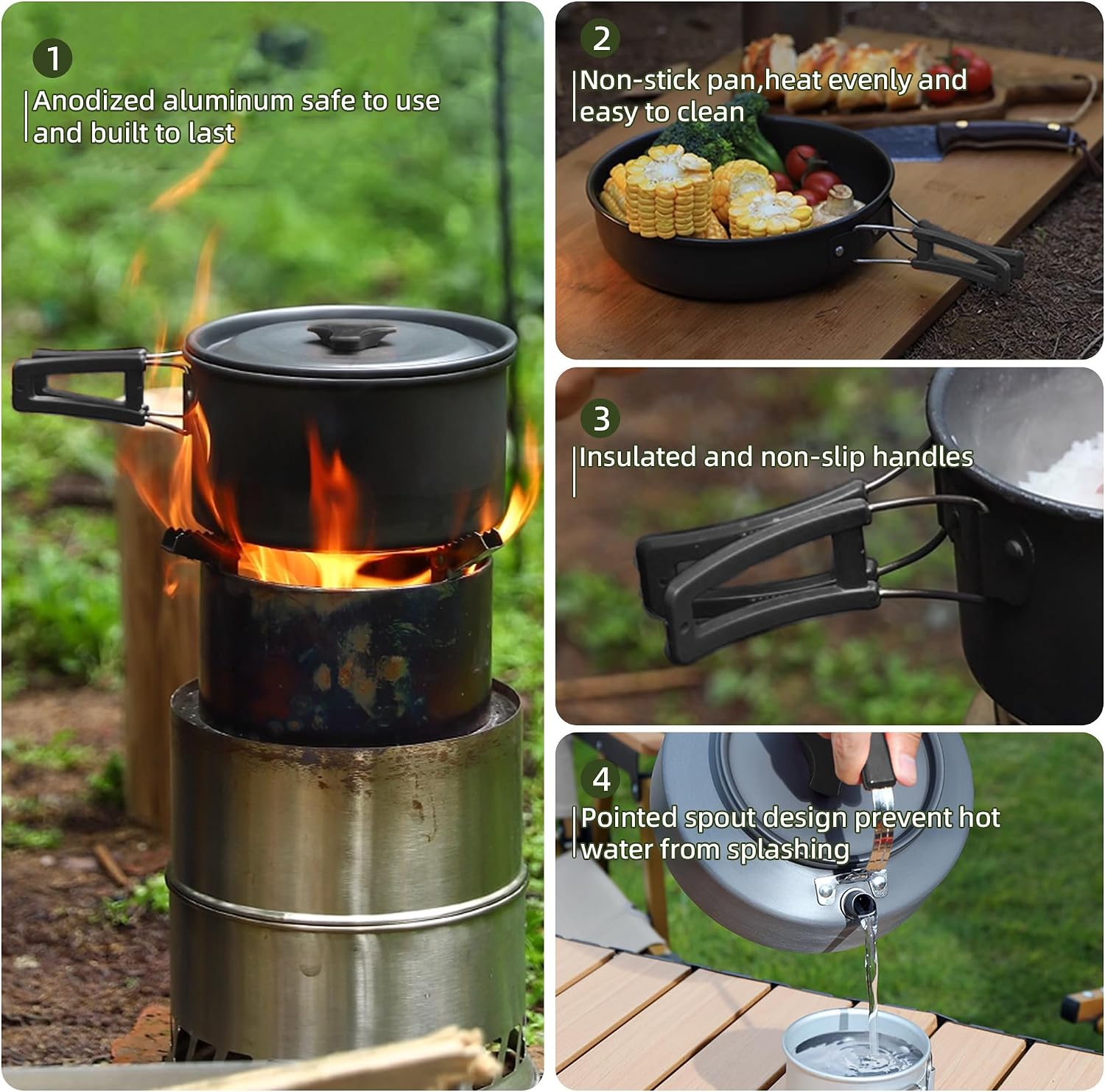 Detalle 2 de aiGear Camping Kochgeschirr Set