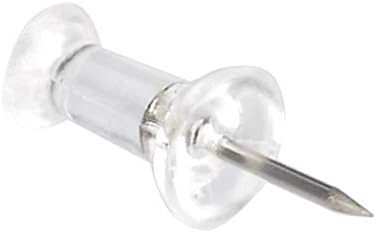 Detalle 1 de Amazon Basics Push Pins, Clear Plastic Head, Steel Point – 200-Count