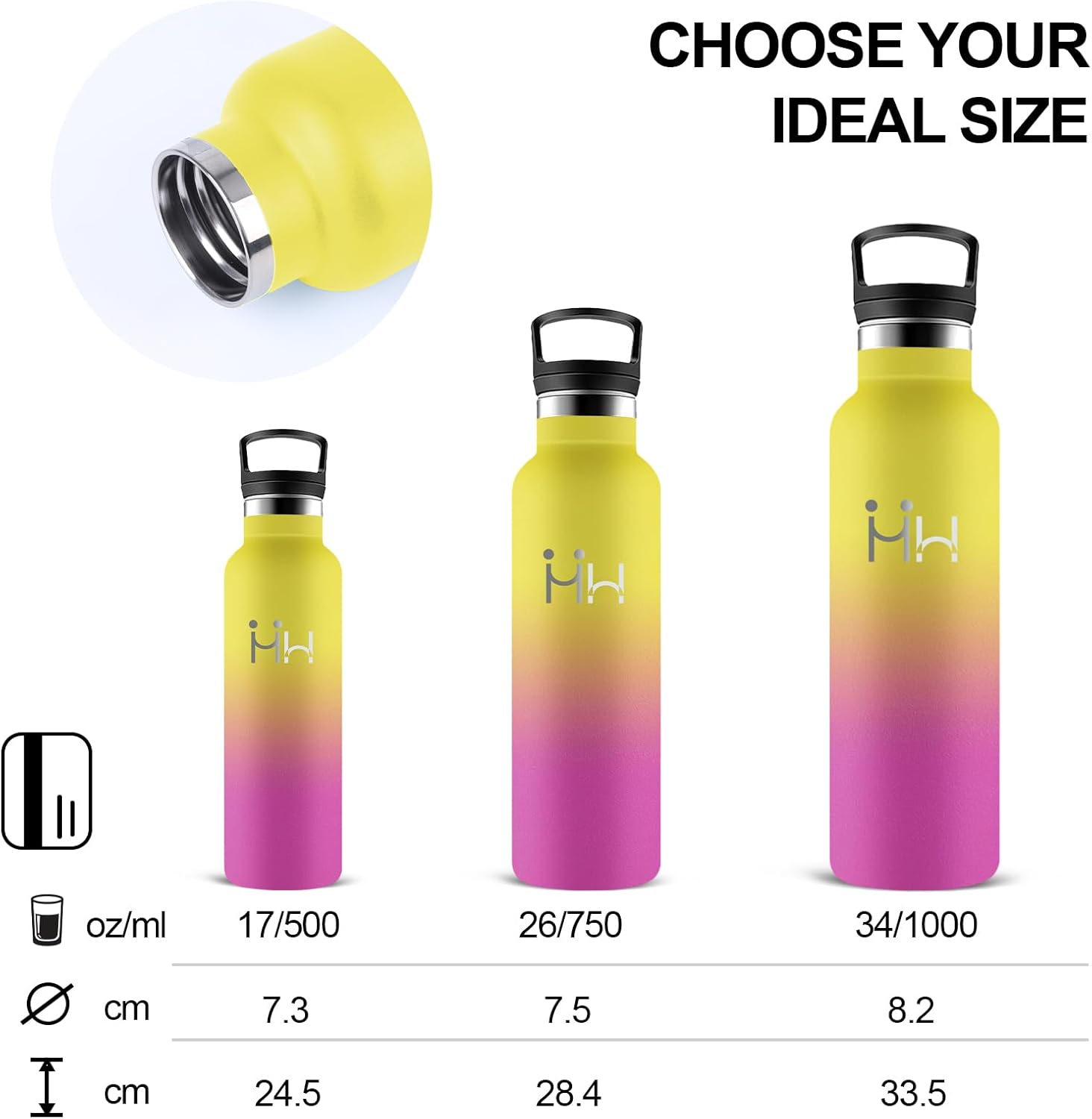 Detalle 2 de Botella Térmica Acero Inox 750ml 🥤 Aislante, Sin BPA, Fugas