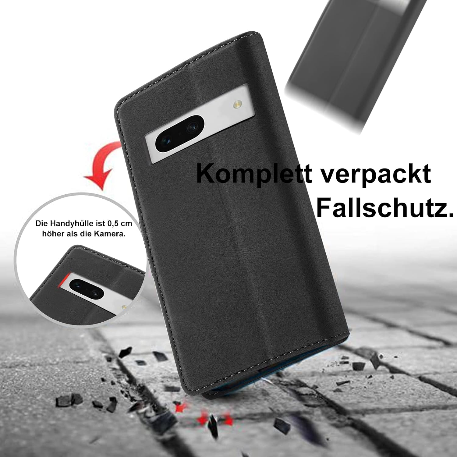 Detalle 2 de Giyer Google Pixel 7A Hülle Premium Leder