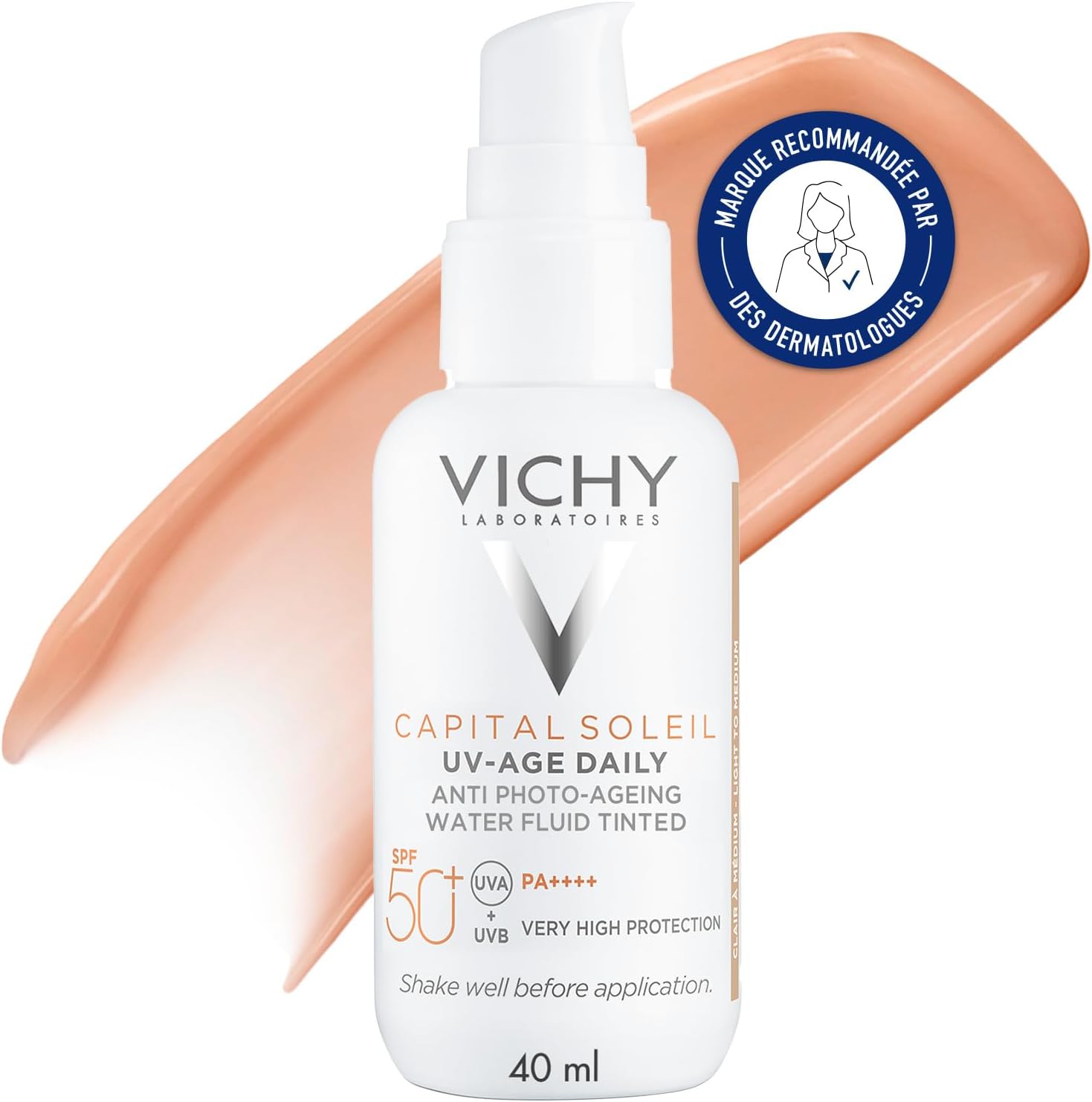 Detalle de Vichy Capital Soleil Fluide Anti-Photovieillissement Teinté SPF50+ — protection teintée et soin anti-âge