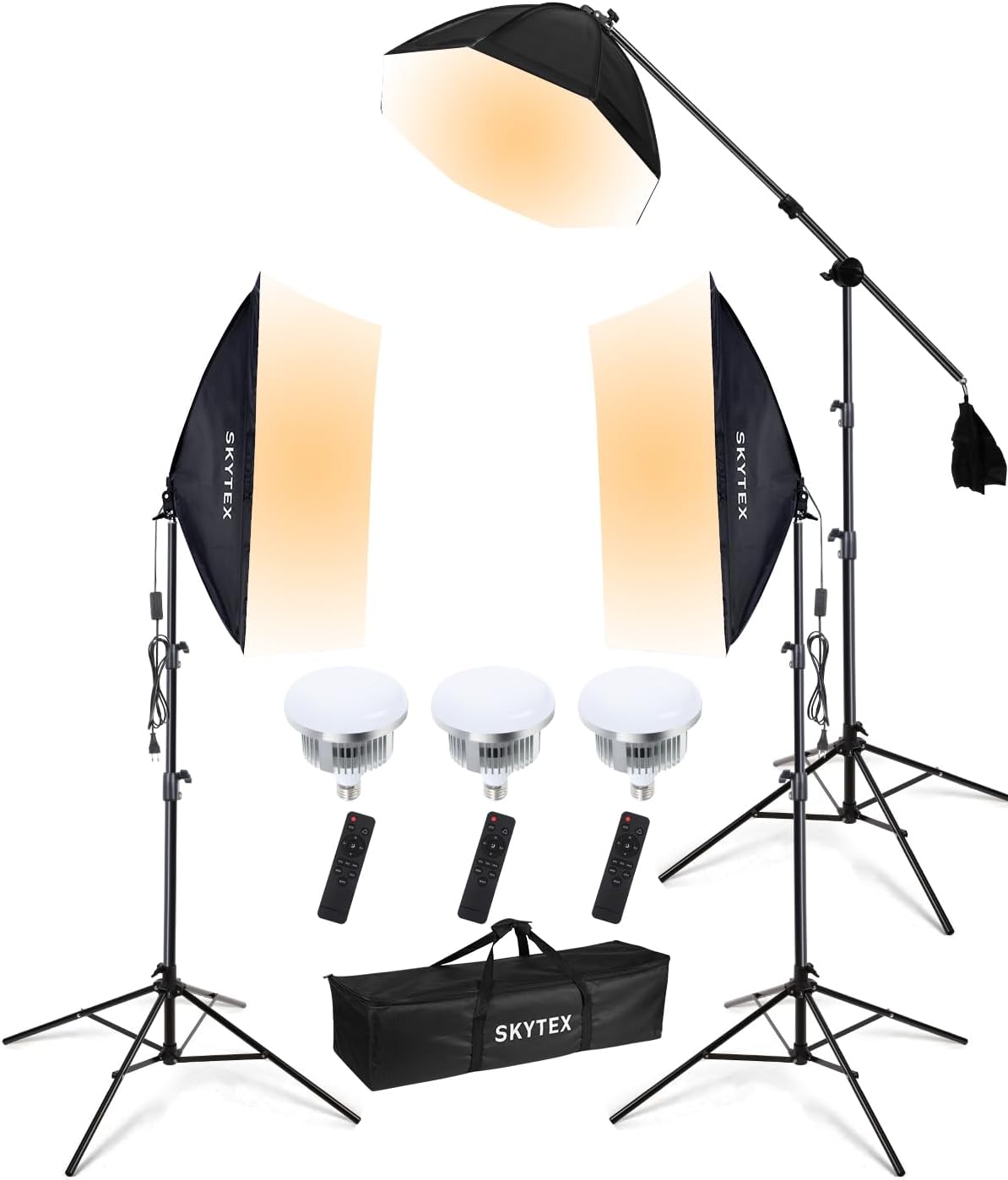 Detalle de Skytex Softbox Lighting Kit 3-Pack with Dimmable LEDs and Octa Softbox