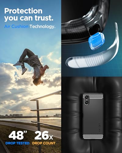 Detalle de Spigen Rugged Armor coque pour Sony Xperia 10 VI – Noir Mat