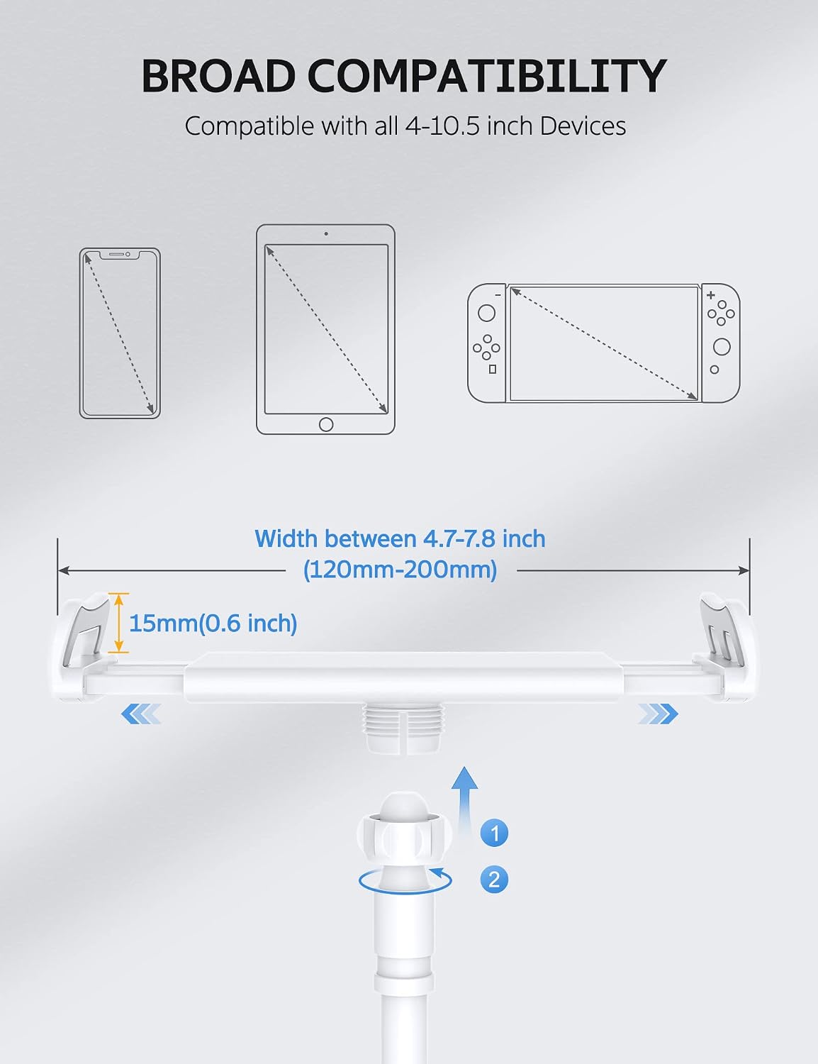 Detalle de Rupoku Gooseneck Tablet Holder Phone Stand review: versatile 360° adjustability for beds, desks and sofas