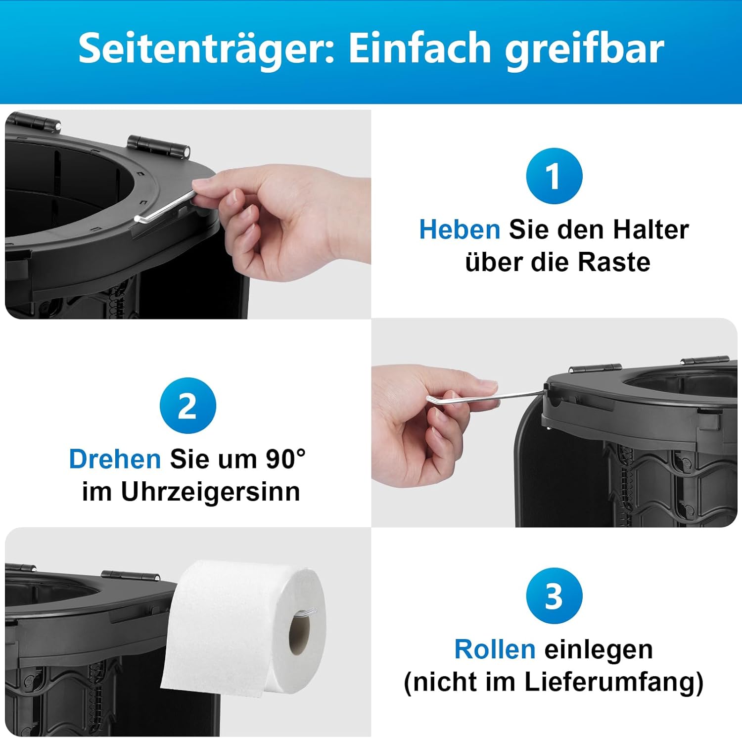Detalle de imodomio Campingtoilette Faltbar Camping Toiletten – Tragbare faltbare WC-Lösung mit Deckel und Beuteln