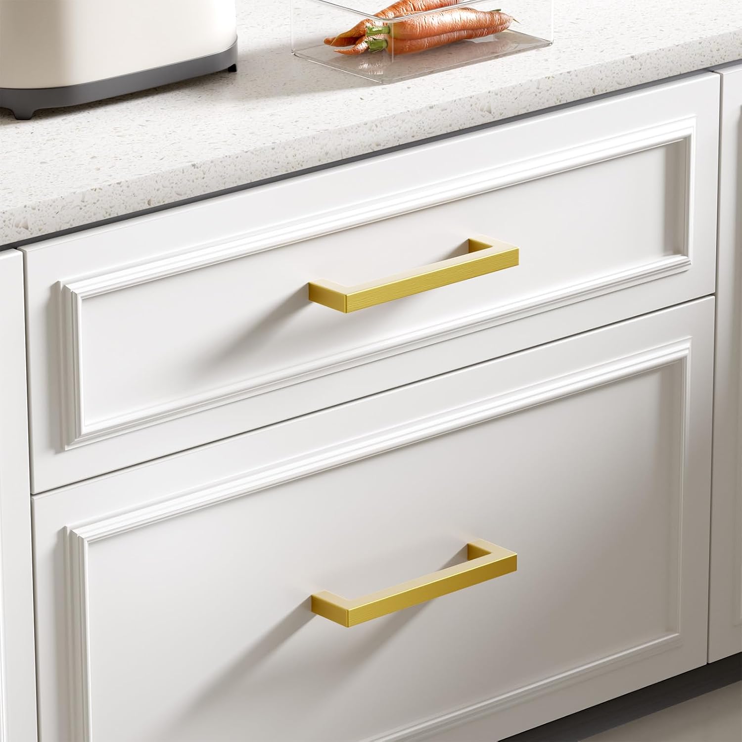 Detalle 2 de Goldenwarm 5-Inch Cabinet Pulls, 10-Pack, Brushed Gold Stainless Steel