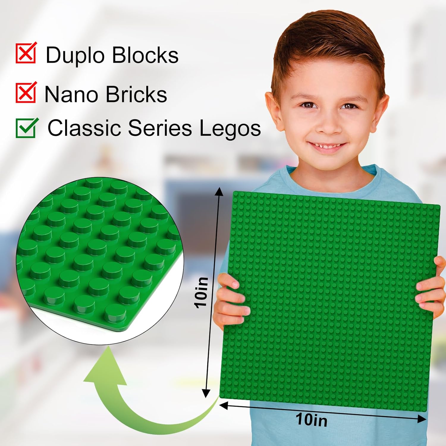Thumbnail 2 de Pokiiulk Classic Baseplates 10" x 10" Peel-and-Stick (6-Pack) for Building Bricks