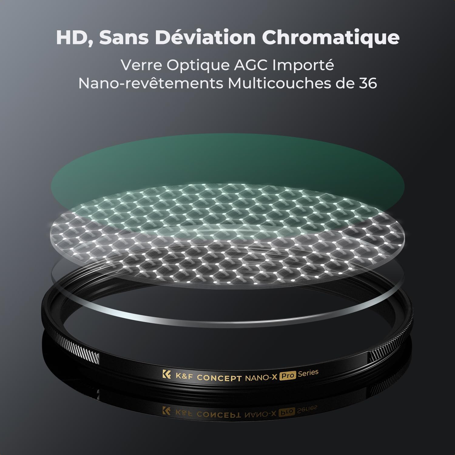 Thumbnail 5 de K&F CONCEPT 67 mm Black Diffusion 1/8 Mist – Filtre cinématographique en cuivre avec 36 couches nano-revêtement