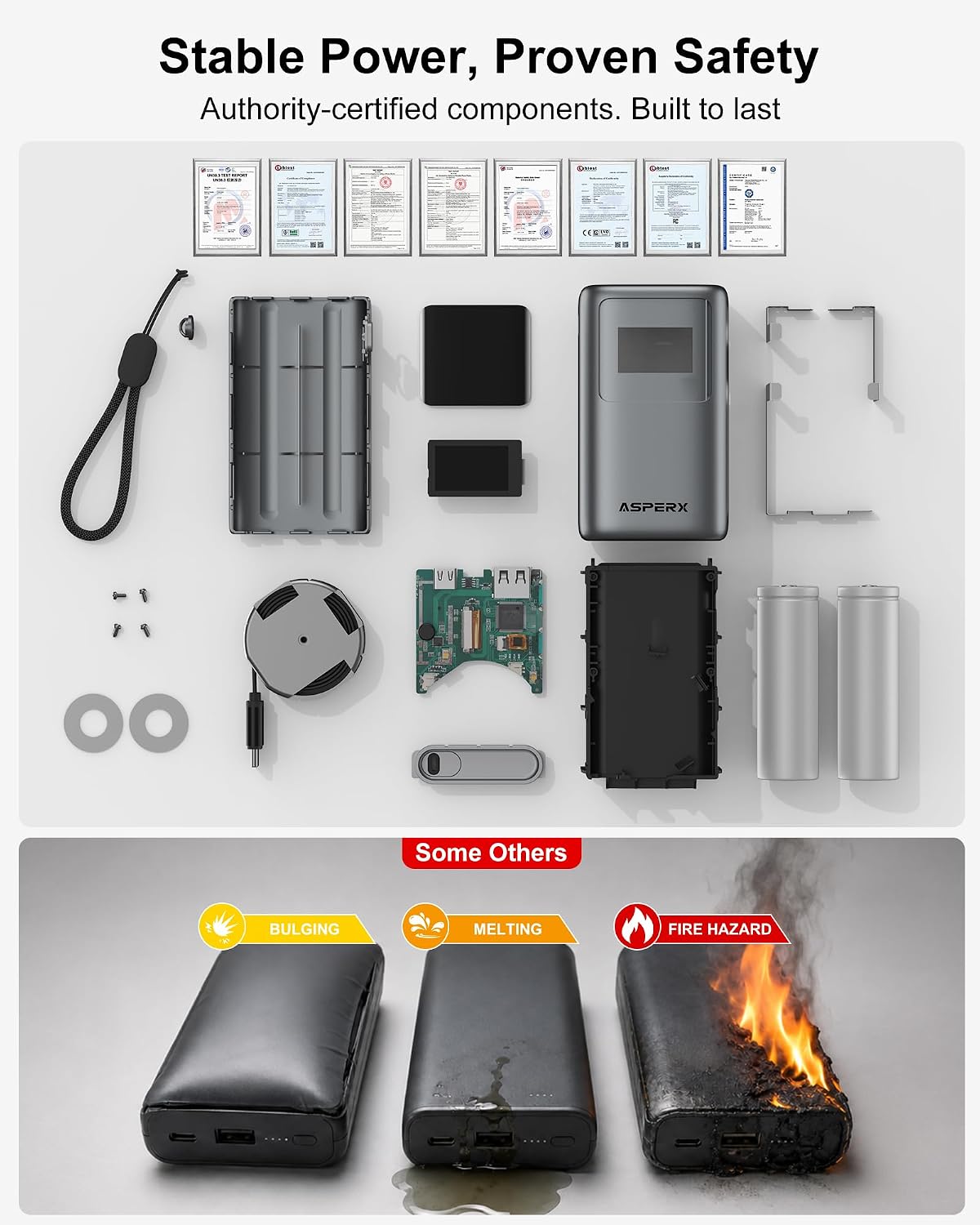 Detalle 1 de AsperX portable charger 10,000mAh
