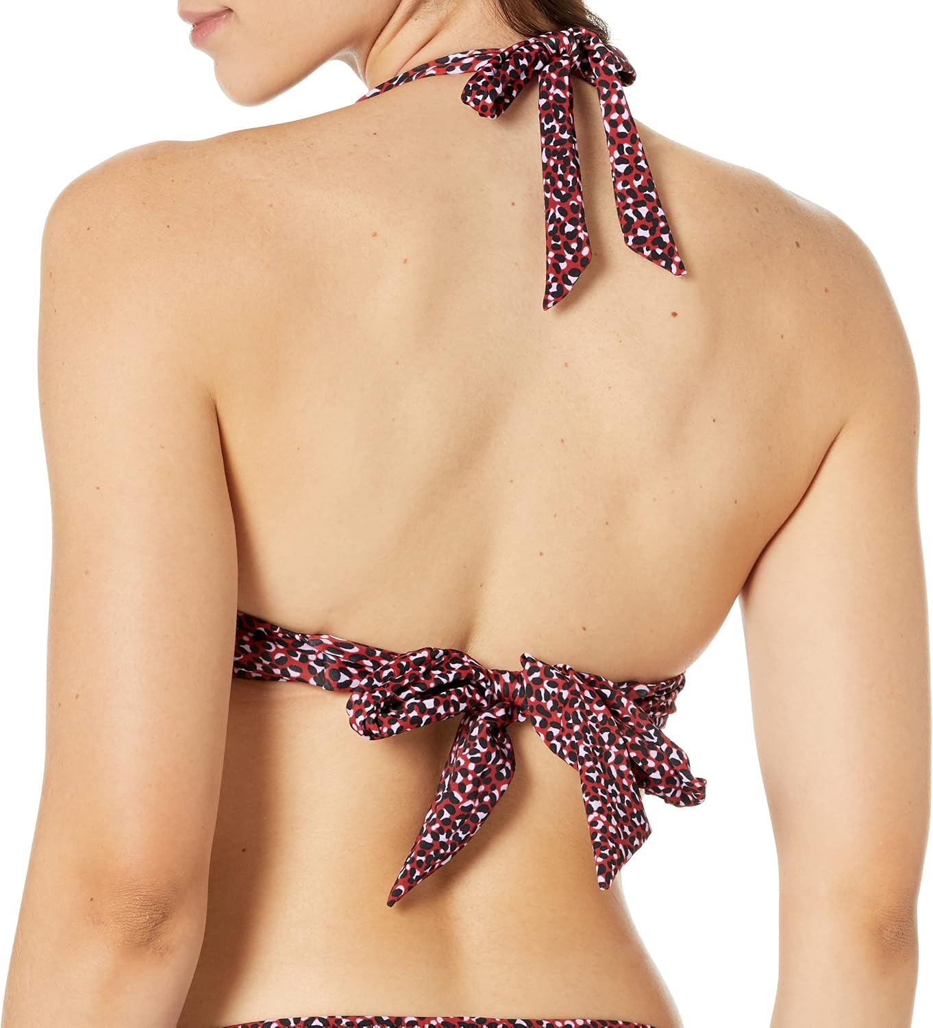 Detalle de Amazon Essentials Women's Light-Support Padded Tie Halter Bikini Top (Available in Plus Size)