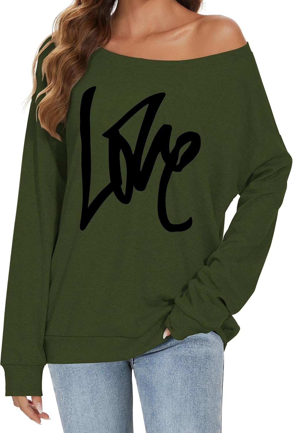 Detalle de florynova Off the Shoulder Sweatshirt loose top