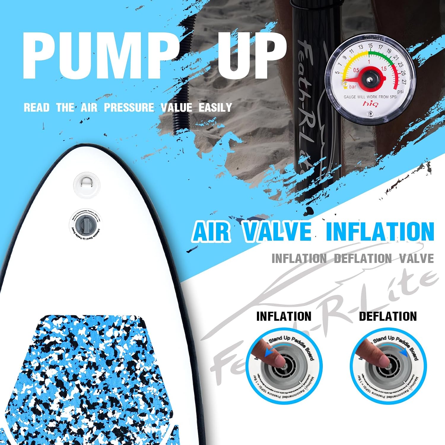 Thumbnail 2 de FEATH-R-LITE Ultralight Inflatable SUP Board (10' x 30") with Accessories
