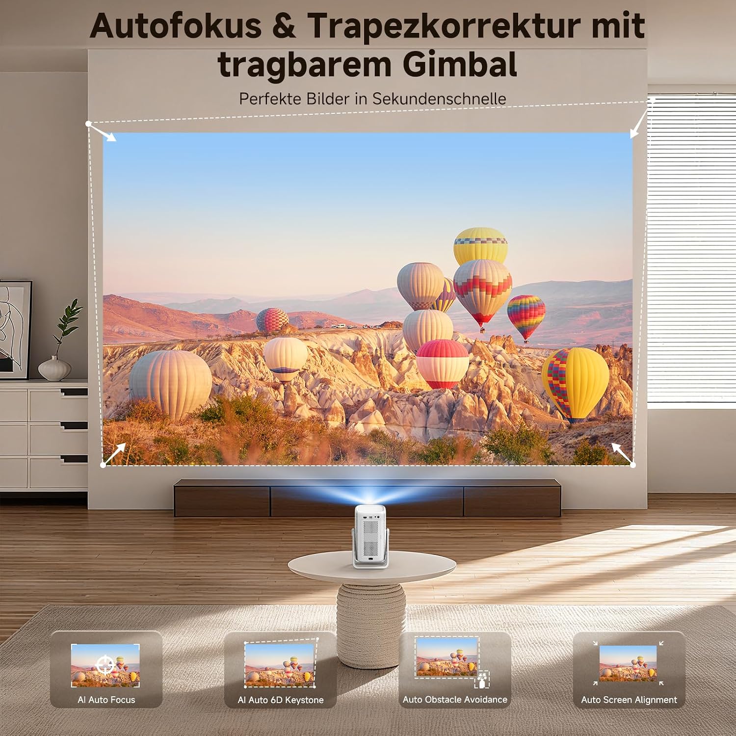 Detalle 2 de iSinbox 1200ANSI 4K Heimkino-Beamer mit Dolby Audio đź“˝