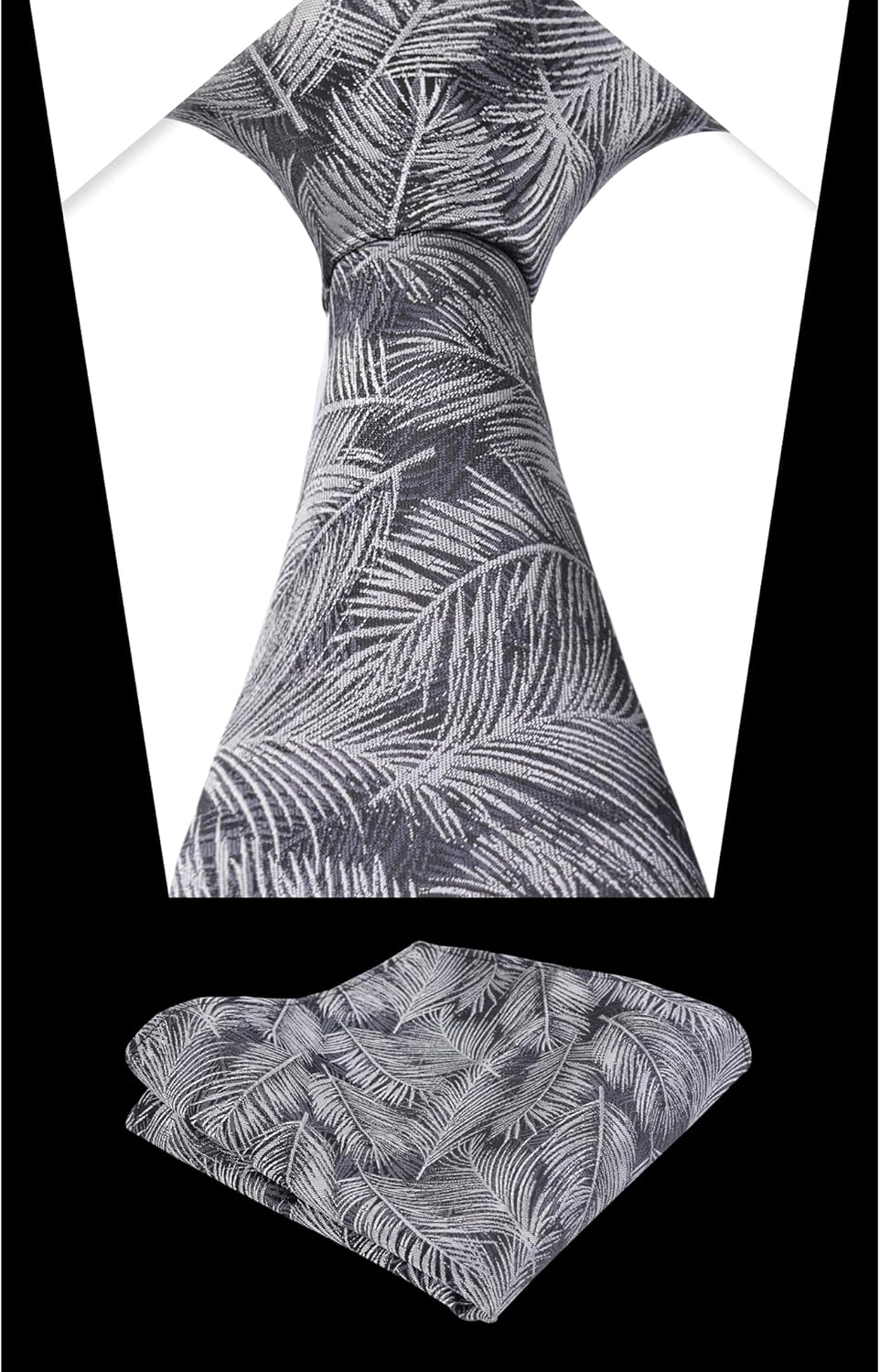 Thumbnail 3 de Alizeal Floral Tropical Flamingo Tie & Pocket Square Set
