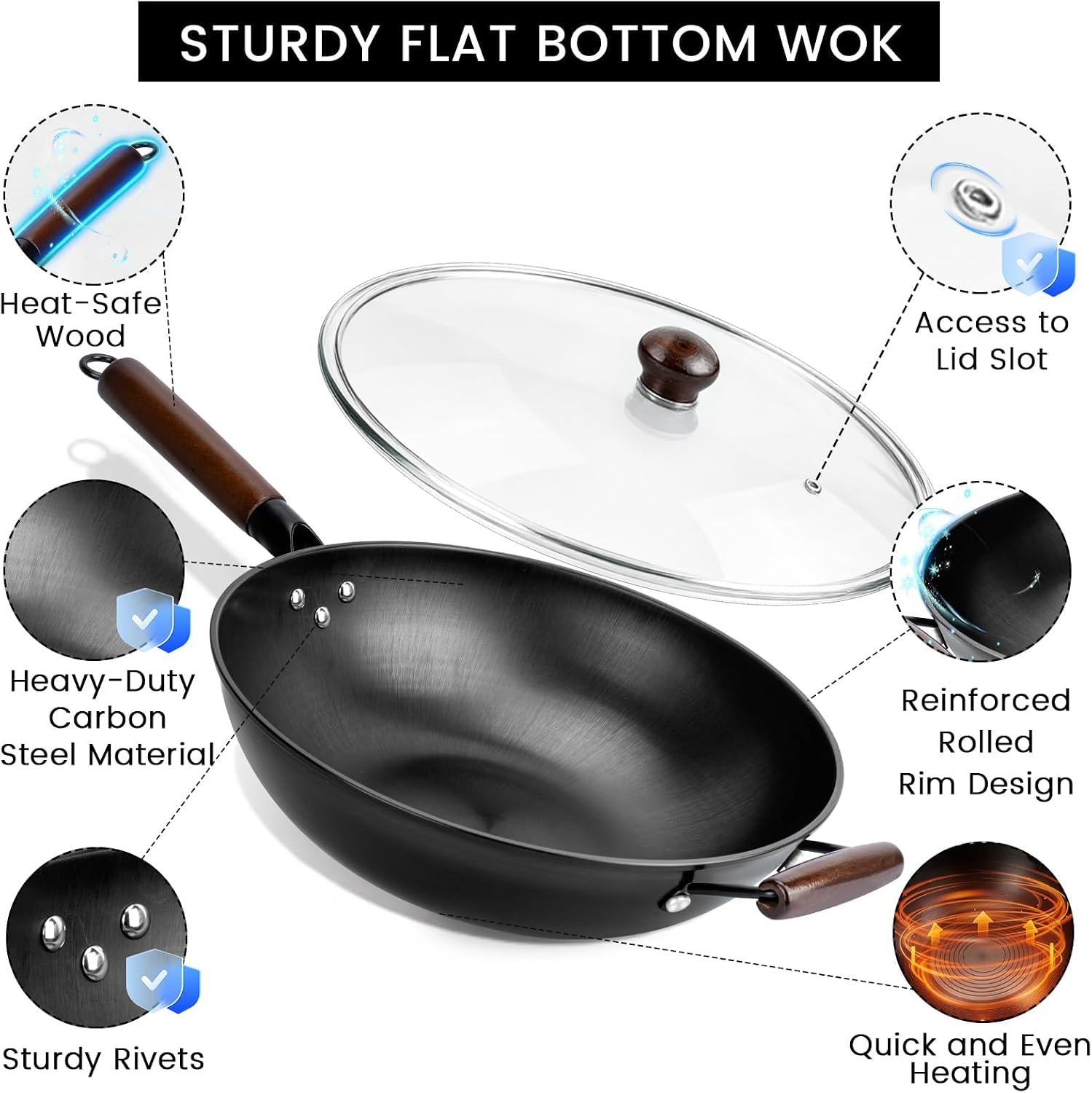 Detalle de Colourcoco Carbon Steel Wok