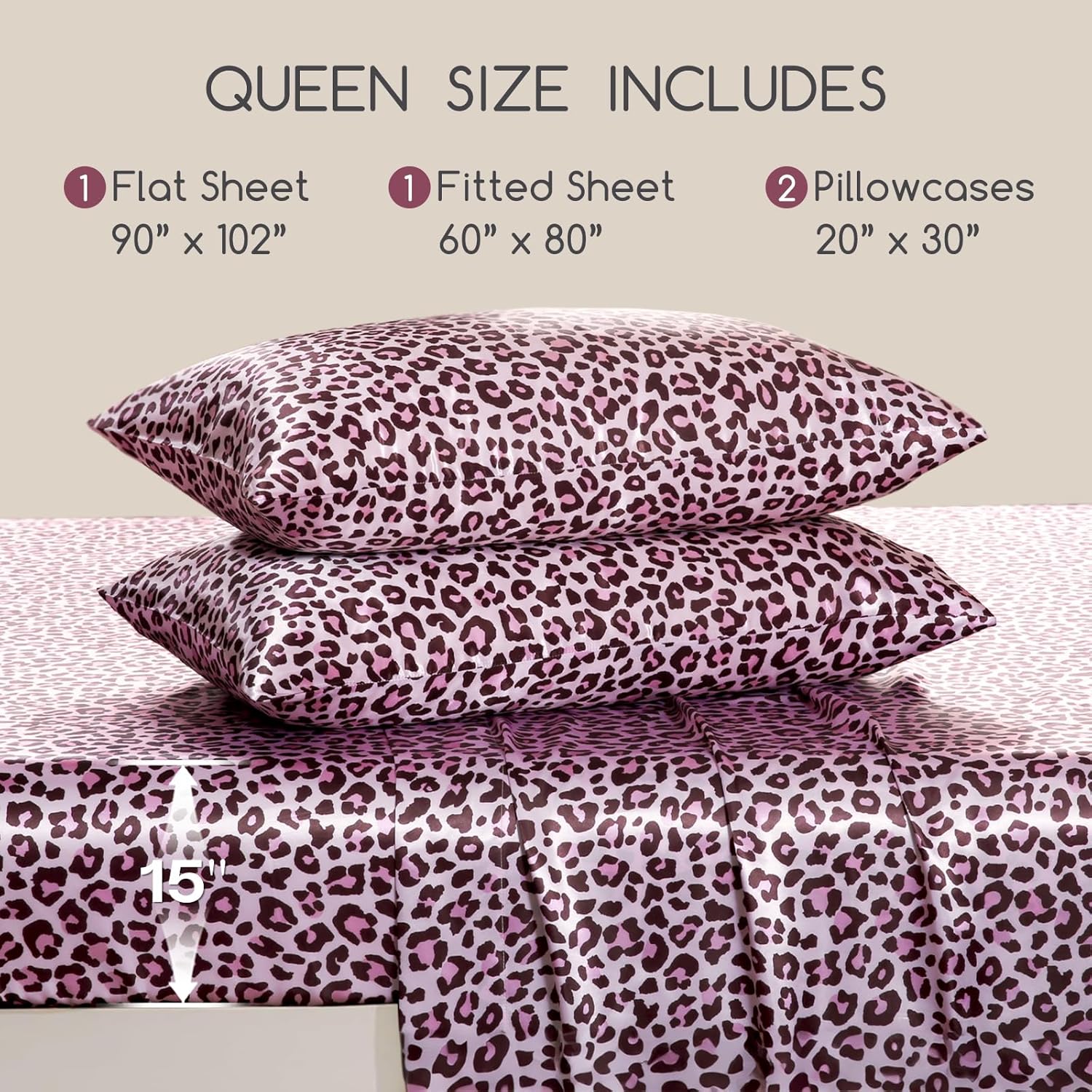 Detalle 2 de MR&HM Satin Bed Sheets Queen 600 TC