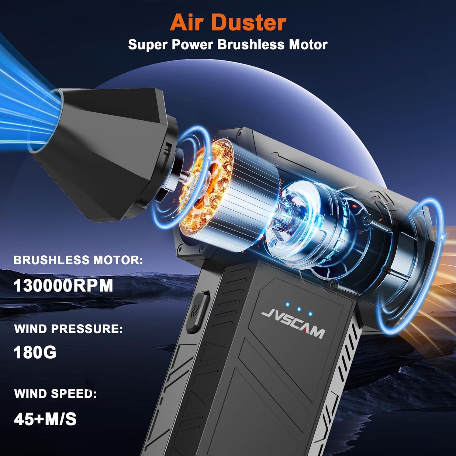Detalle 2 de JVSCAM X3 Electric Air Duster 3‑Gear