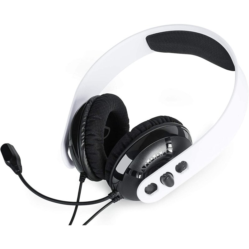Detalle de Raptor Gaming H200: auriculares gaming con micrófono ajustable para PS5 (blancos)