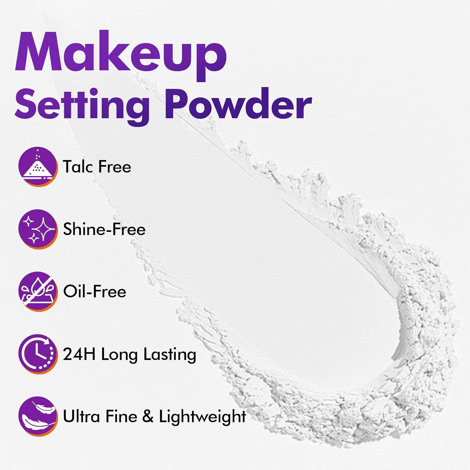 Detalle de YBUETE Translucent Loose Setting Powder, White Talc-Free Matte Finish for SFX Makeup