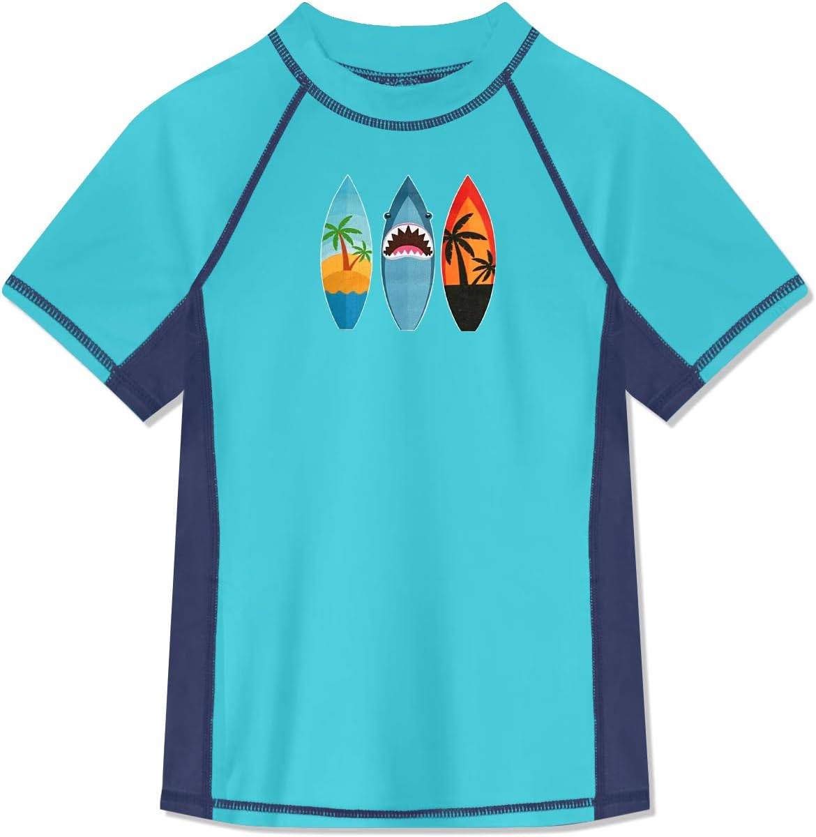 Detalle de BesserBay Jungen Rashguard Shirt UPF 50+ Kurzarm – UV-Schutz und schnelltrocknendes Schwimmshirt